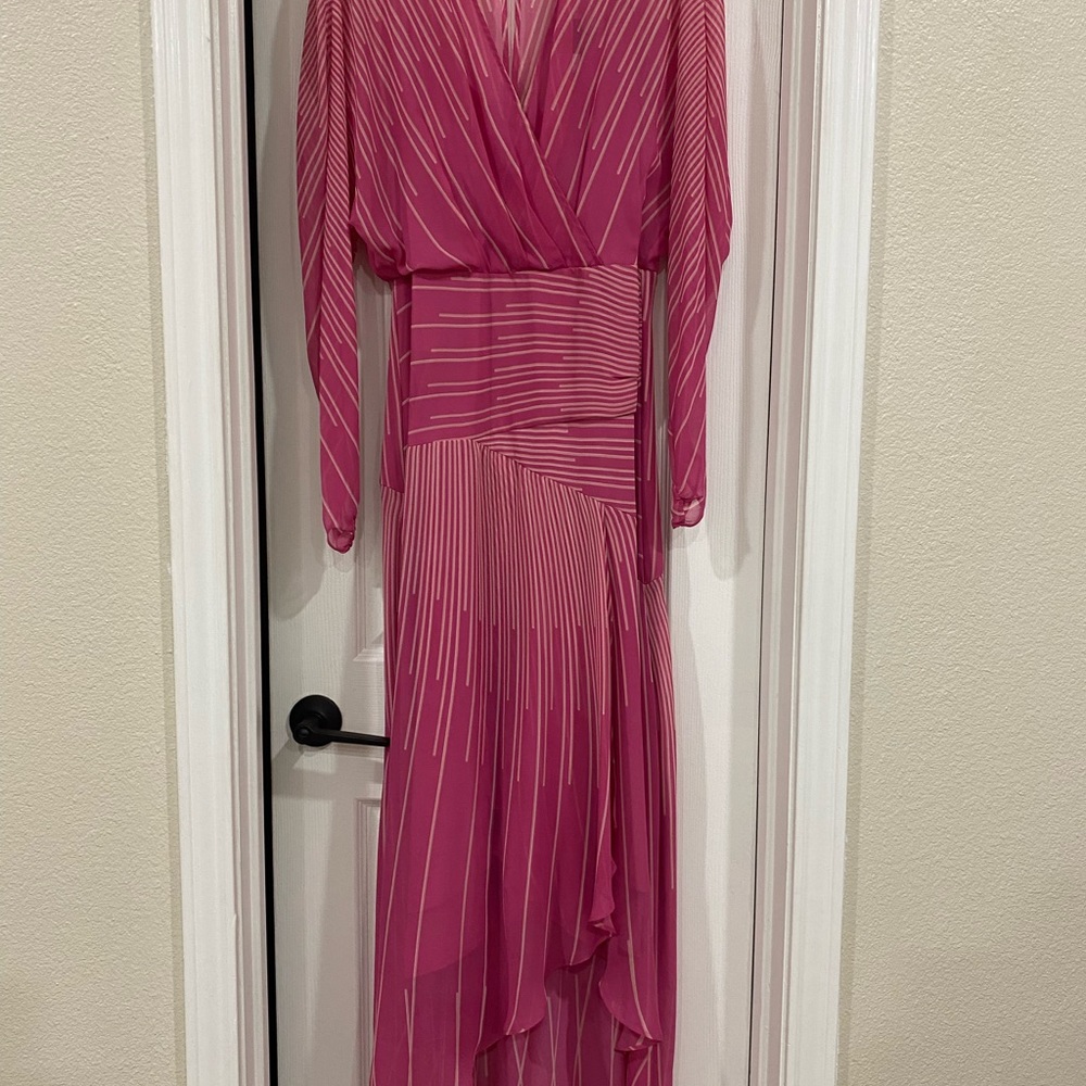 BCBGMAXAZRIA Striped Ruffle Dress - Picture 2 of 14